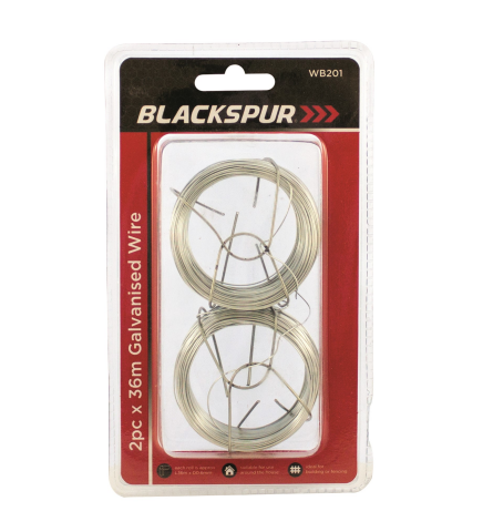 BLACKSPUR 2PC X 36M X 0.6MM GALVANISED WIRE